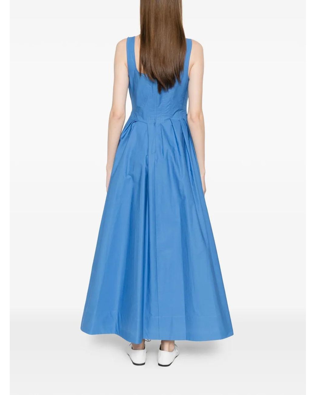 Sportmax Blue Cotton Long Dress