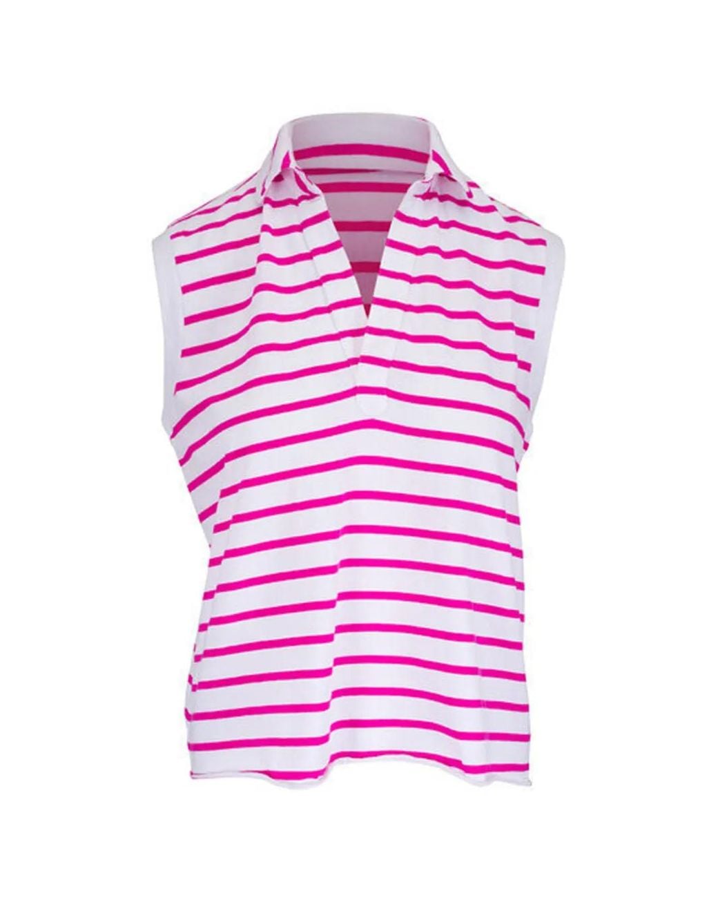 Frank & Eileen Pink Olivia Striped Polo Top