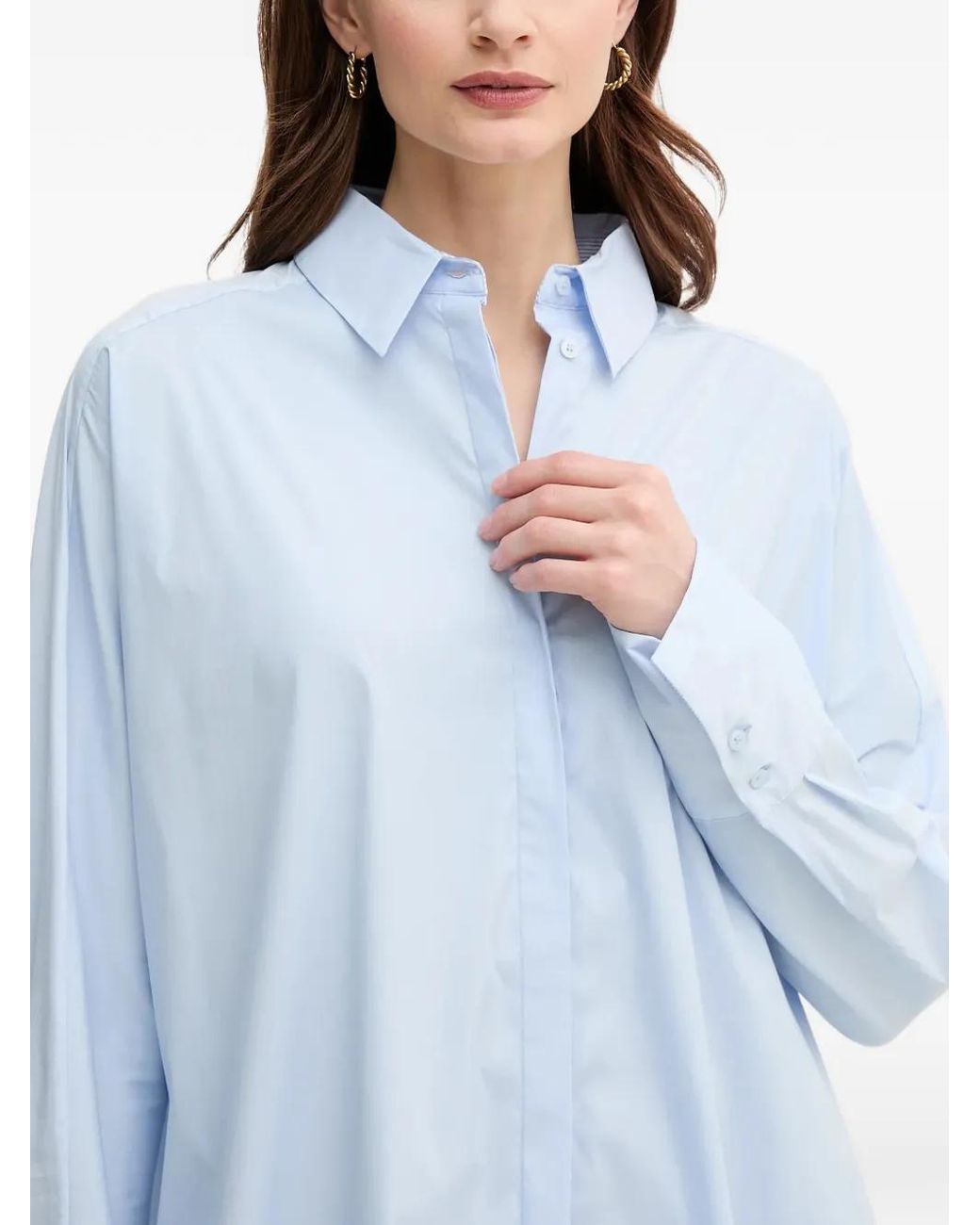 Mos Mosh Blue Collared Asymmetric Shirt Dress