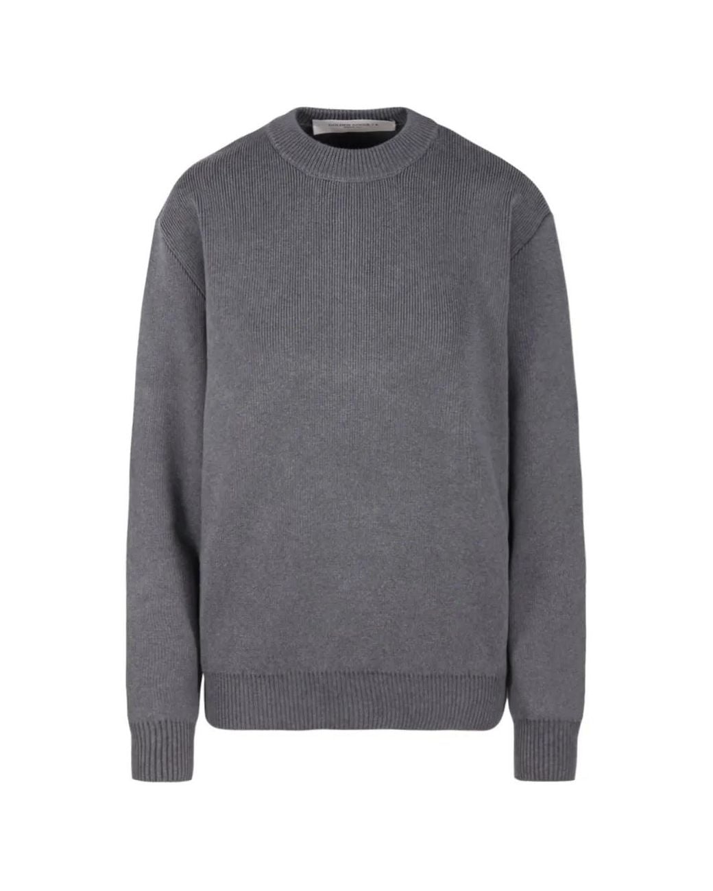Golden Goose Deluxe Brand Gray Ribbed Crewneck Knit Sweater