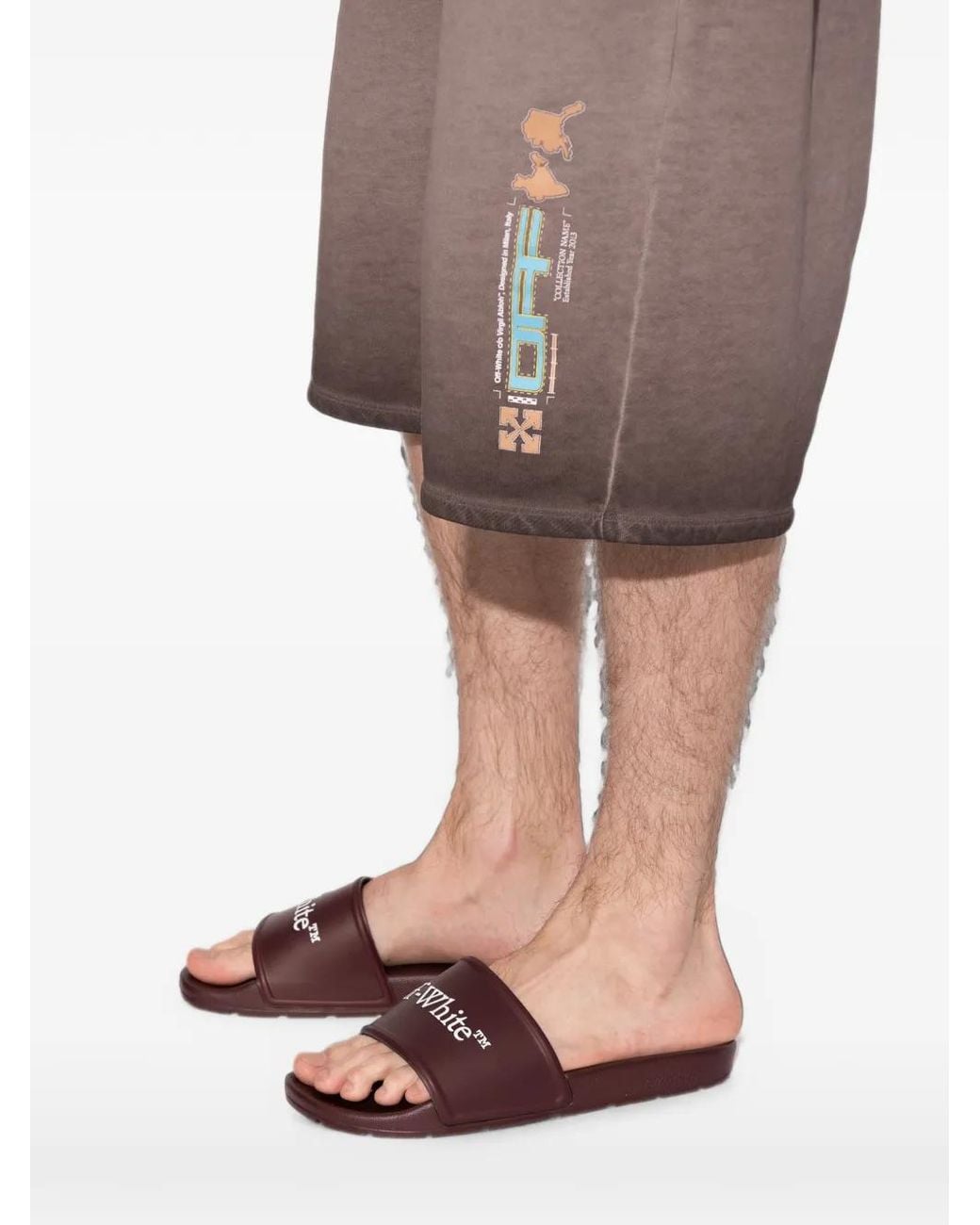 Off-White c/o Virgil Abloh Brown Bookish Sliders for men