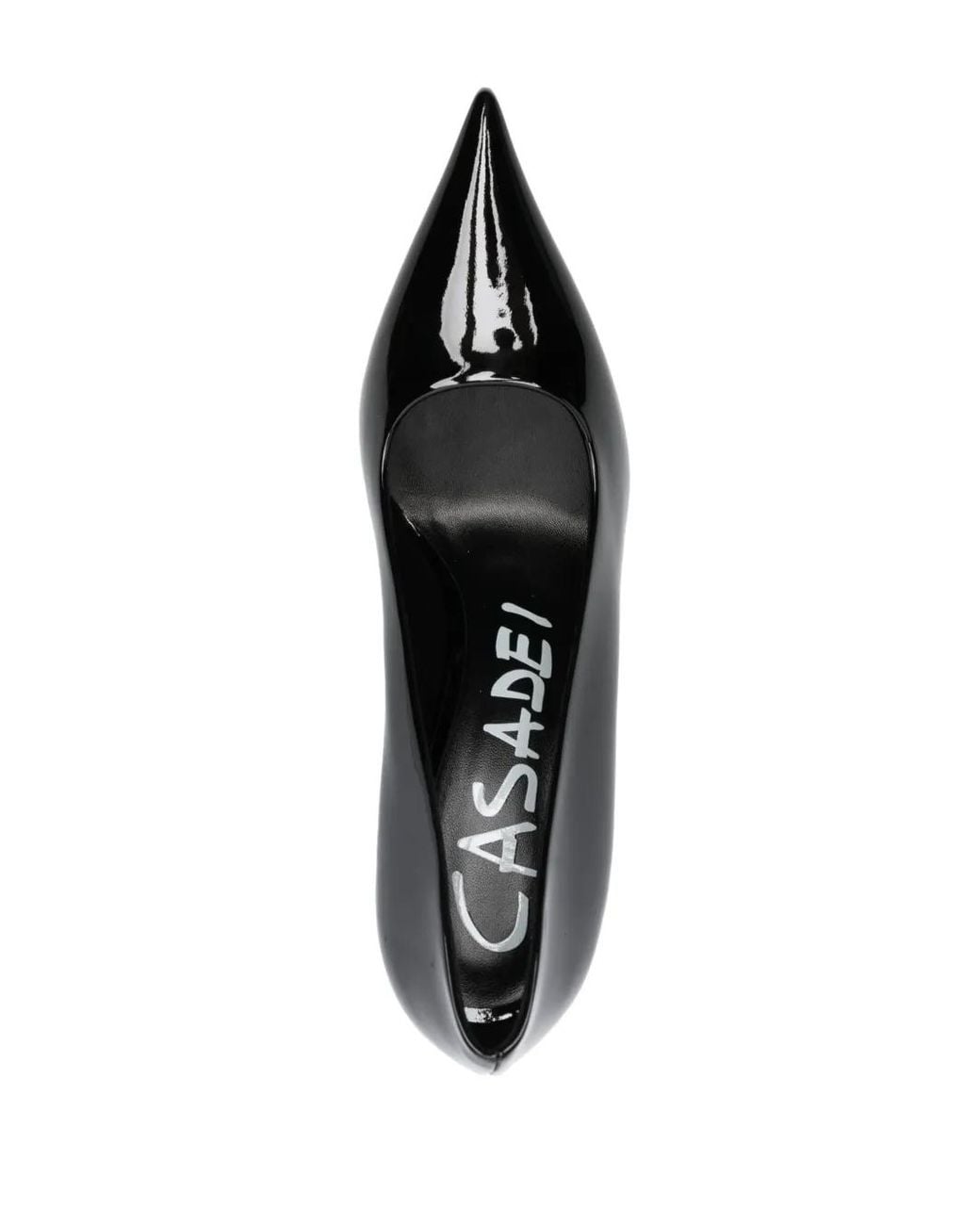 Casadei Black Elodie 80Mm Patent-Leather Pumps