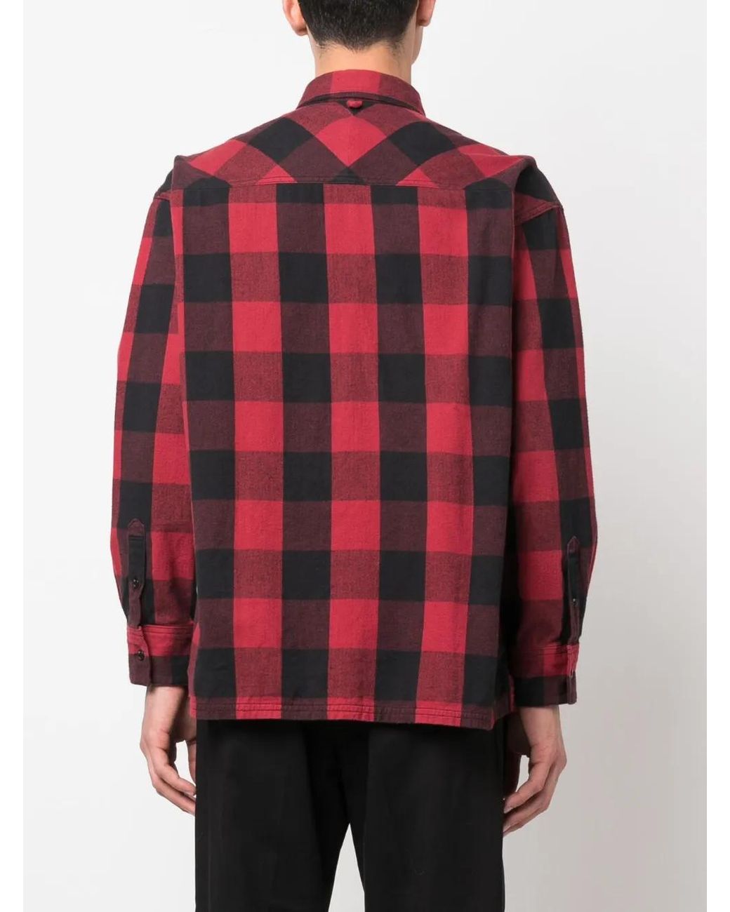 Neighborhood Red Check-Pattern Cotton Shirt for men