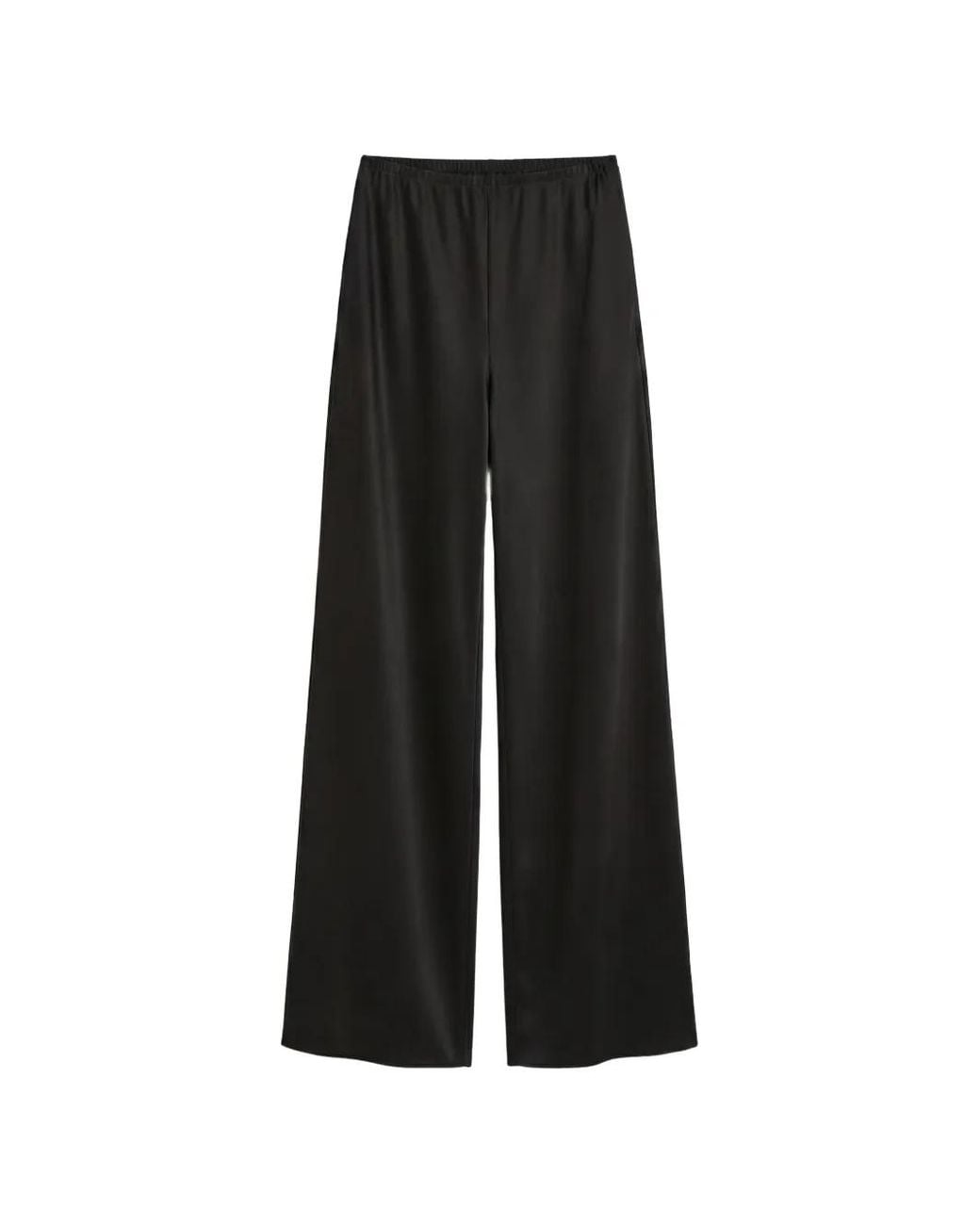 Reformation Black Gale Satin Trousers
