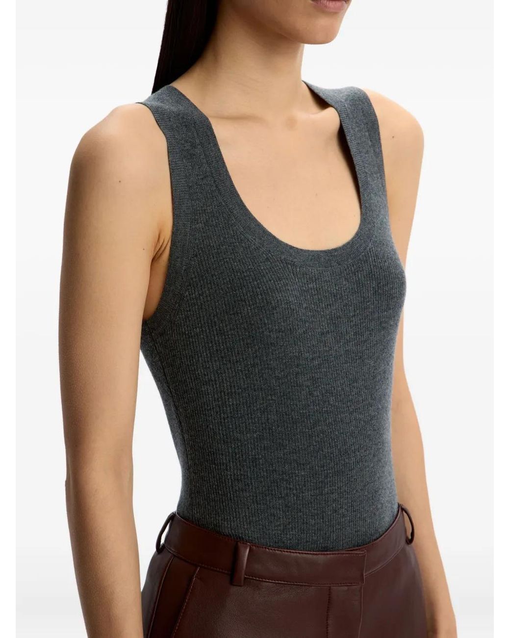 12 STOREEZ Black Ribbed Tank Top