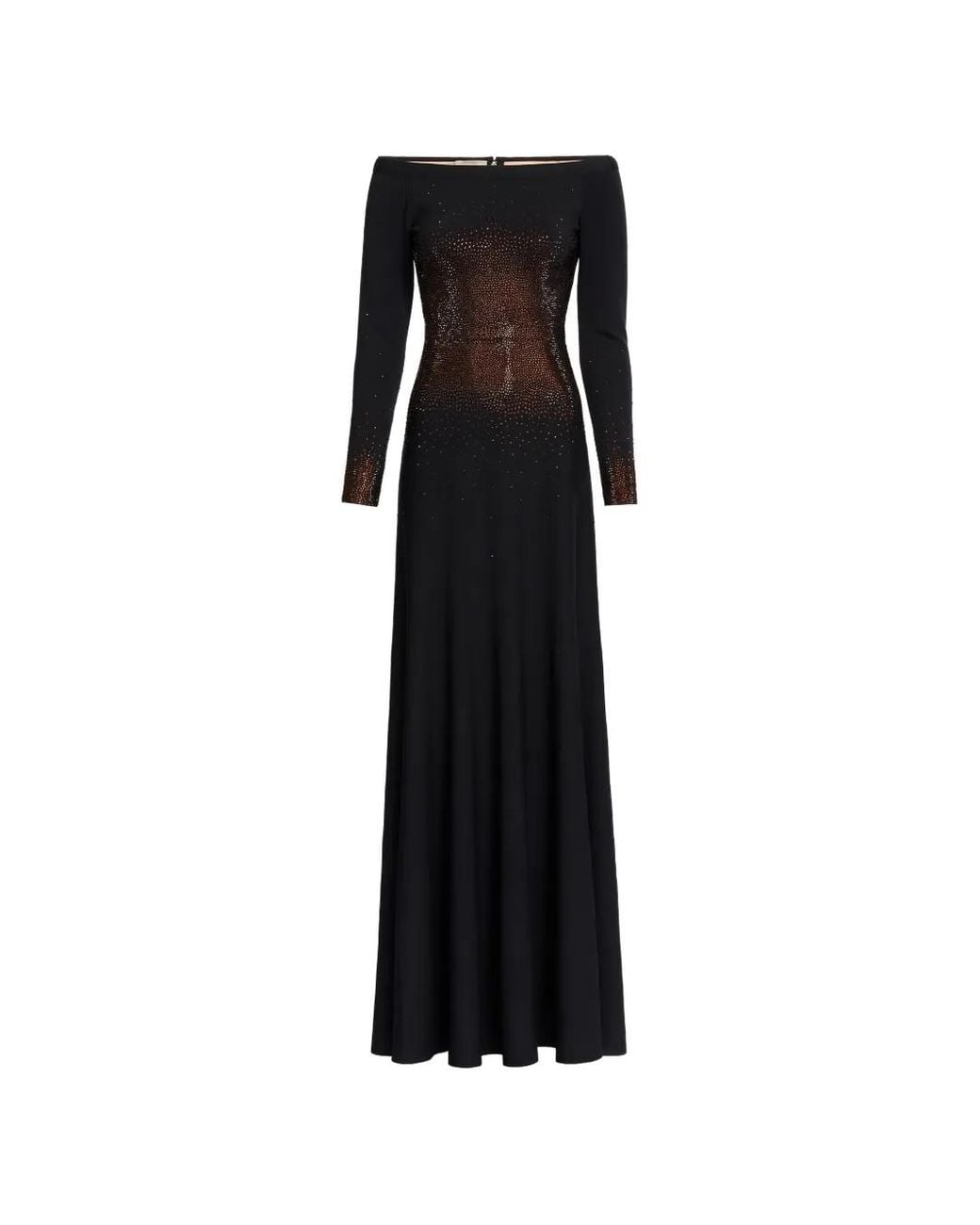 Elie Saab Black Crystal-Embellished Maxi Dress