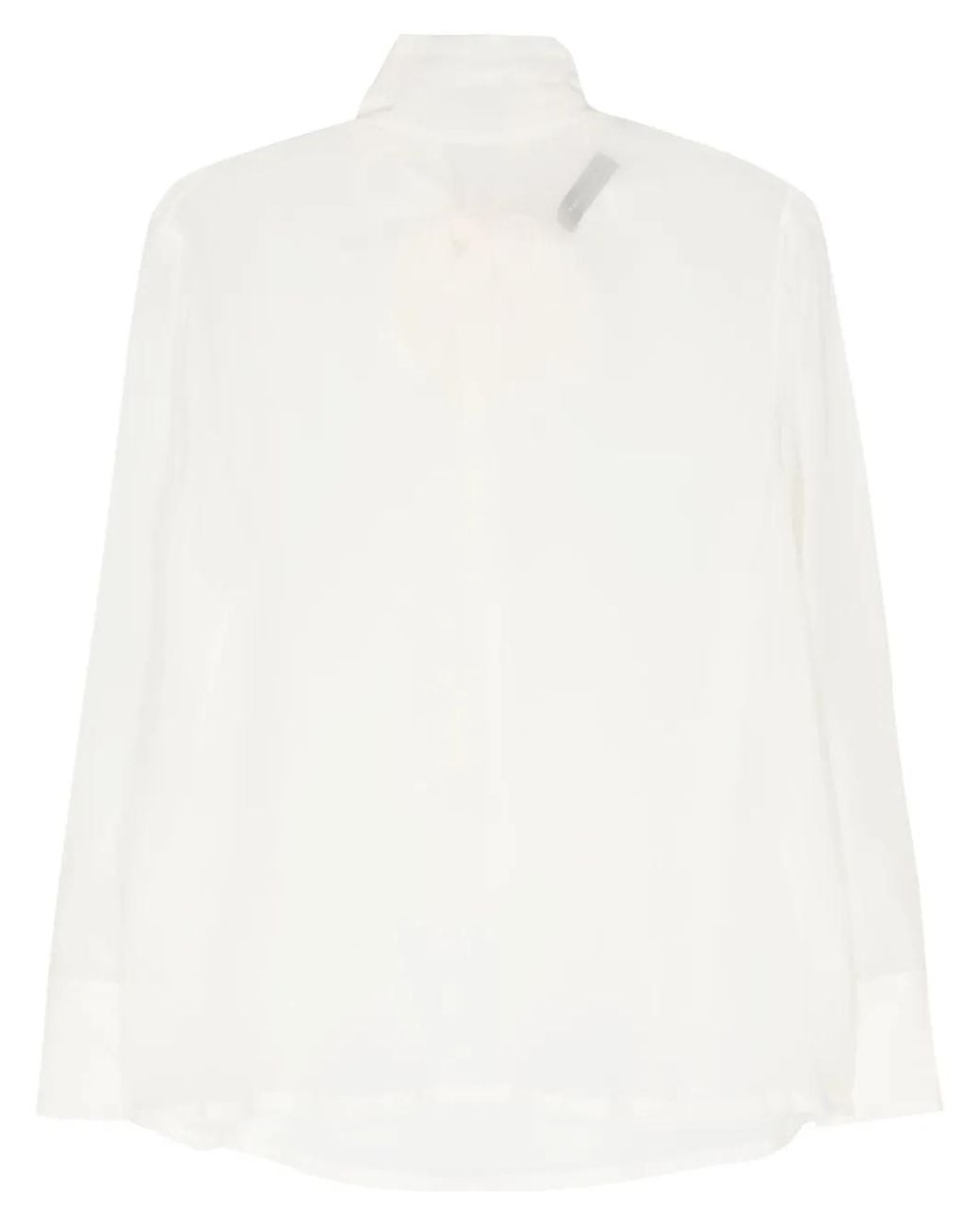 Fabiana Filippi White Tied-Neck Sheer Blouse