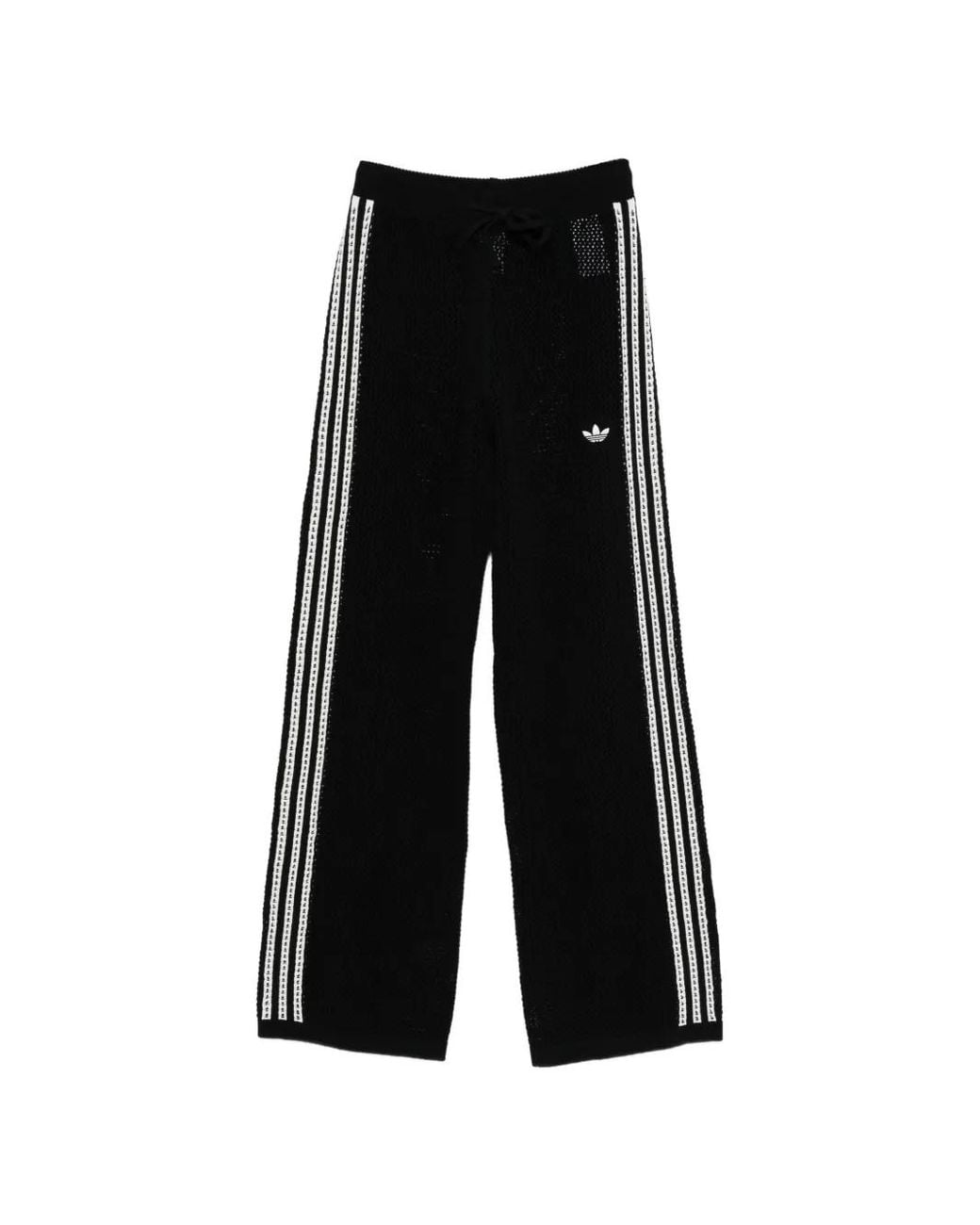Adidas Black Knitted Crochet Firebird Track Pants