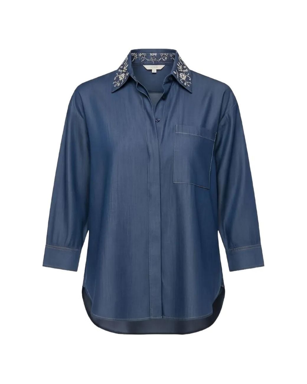 Liu Jo Blue Embroidered Collar Shirt