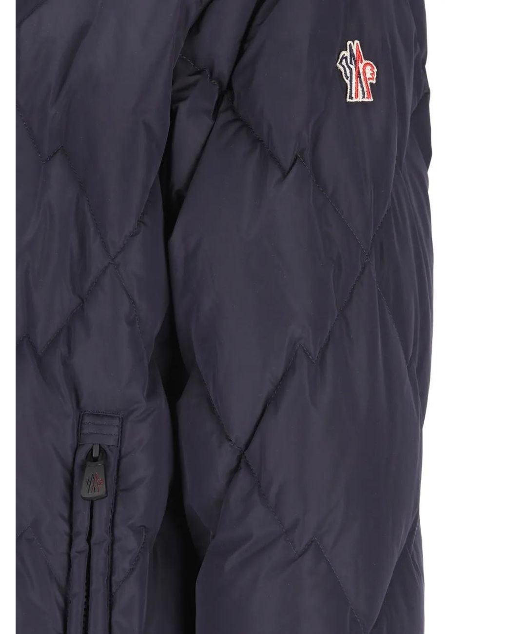 Moncler Blue Quilted High-Neck Jacket for men