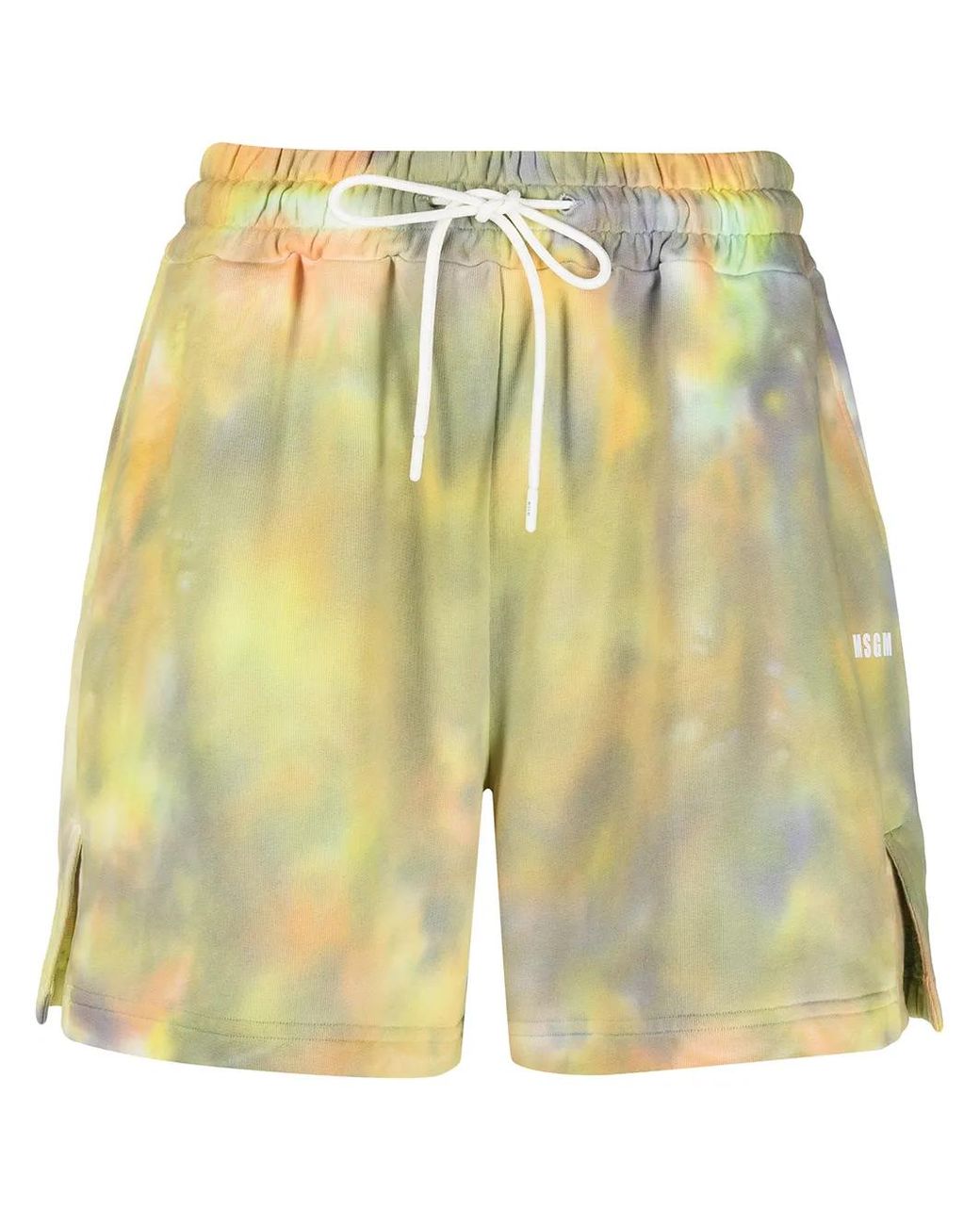 MSGM Yellow Shorts Red