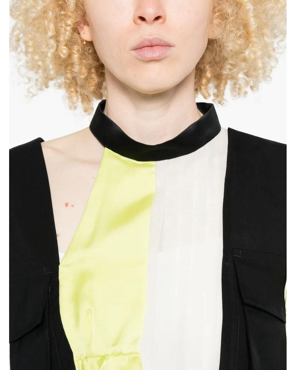 Sacai Black Ruffled Blouse