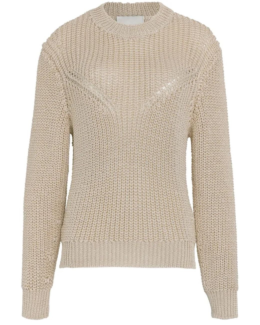 Isabel Marant Natural Pullover Mit Lochstrickmuster
