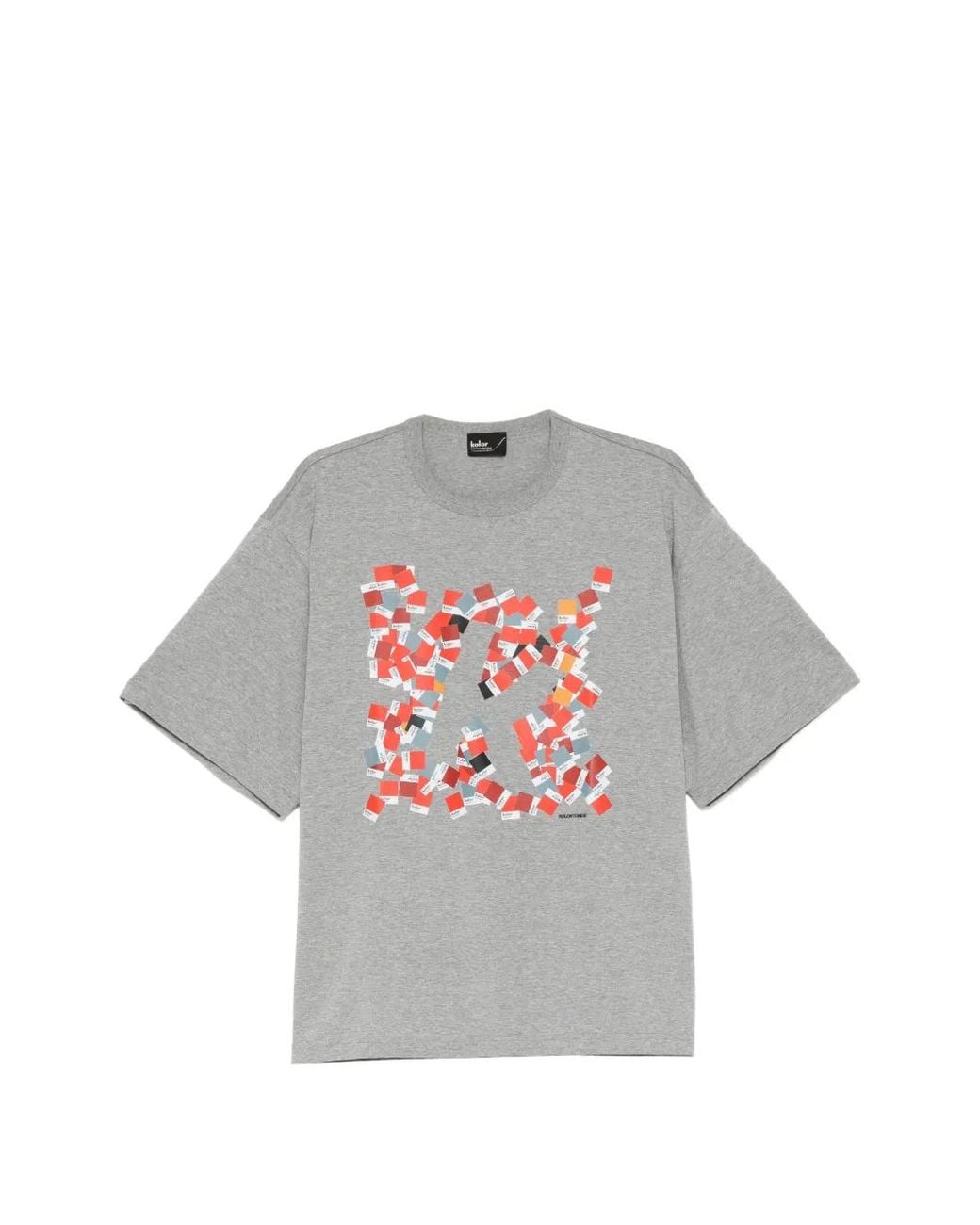 Kolor Gray Graphic-Print T-Shirt for men