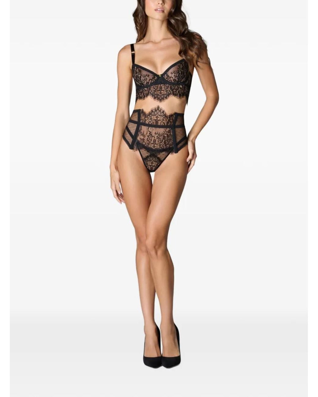Scandale Gray Inspiration Divine Lace-Panel Waist Garter