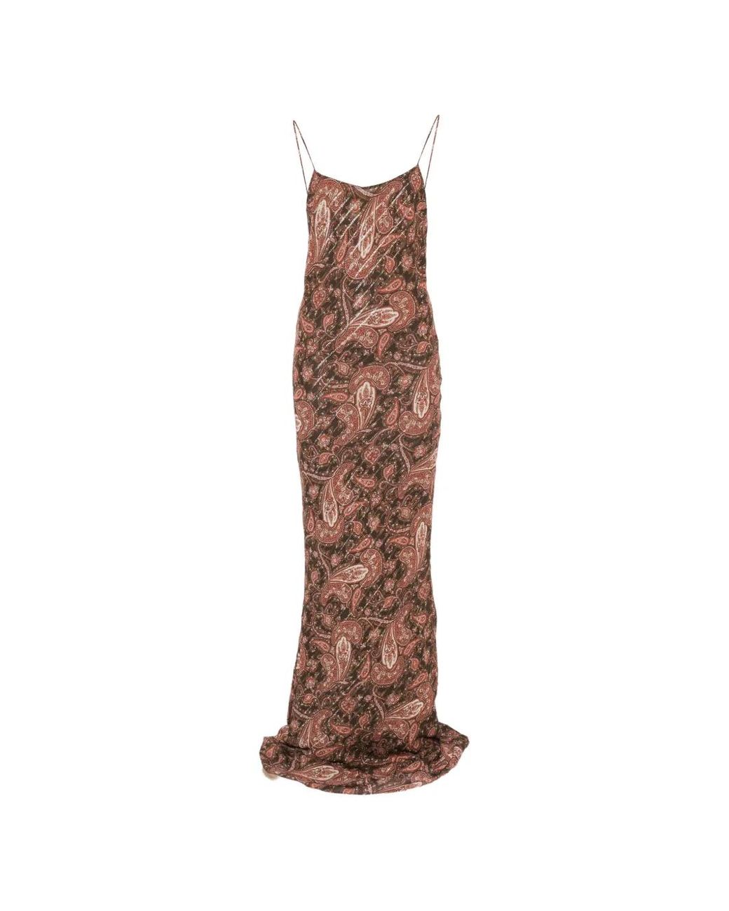 ANDAMANE Brown Ninfea Paisley-Print Maxi Dress