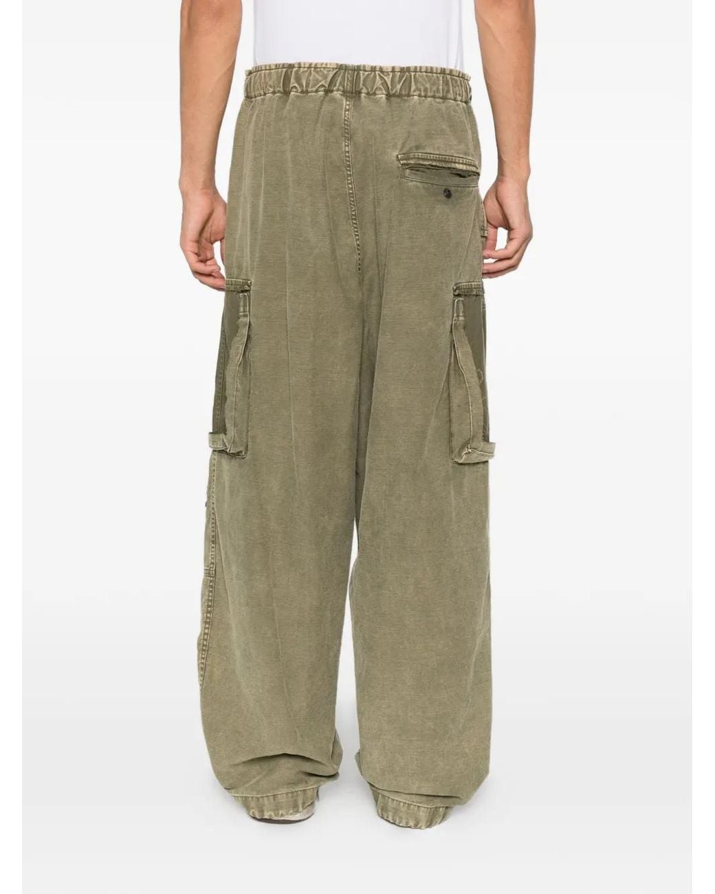 Maison Mihara Yasuhiro Green Faded-Effect Cargo Pants for men