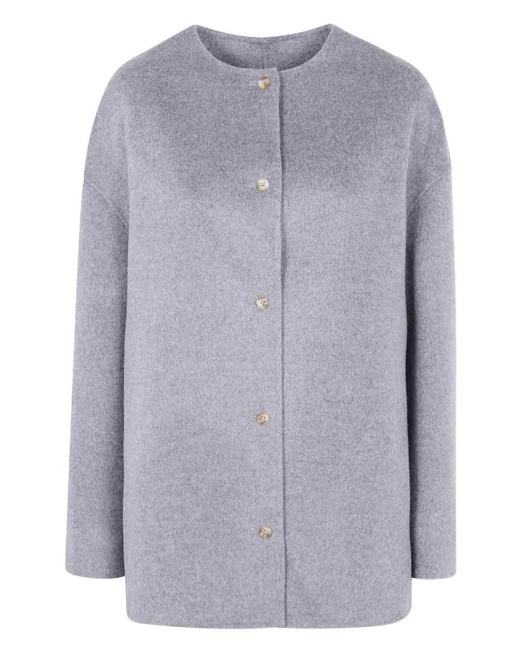 Loulou de Saison Blue Button-Front Wool Coat