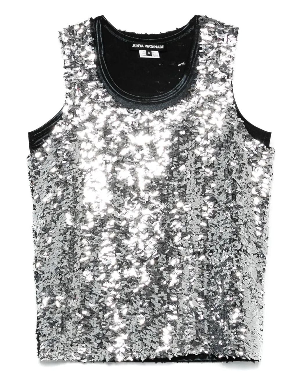 Junya Watanabe Gray Sequin-Embellished Top