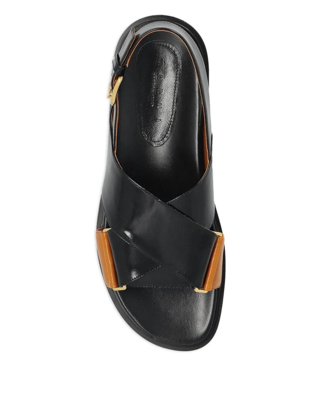 Marni Black Glossy Leather Sandals