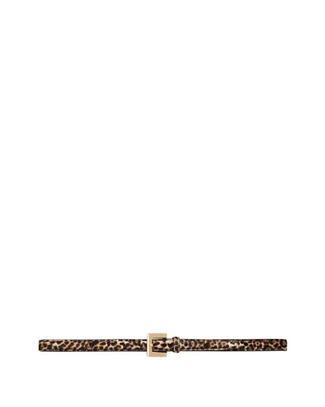 Anine Bing White Leopard-Print Square-Buckle Belt