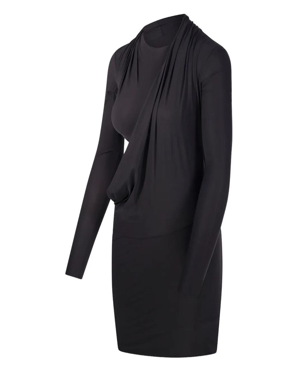 Amazuìn Black Draped Cutout Dress