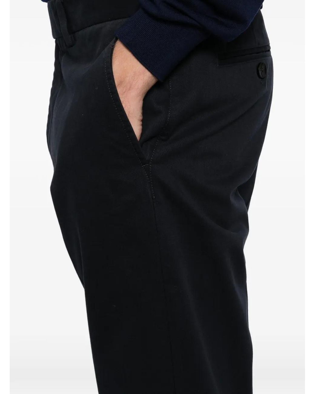 Tom Ford Blue Brushed Cotton Drill Chino Trousers With Horn Buttons for men
