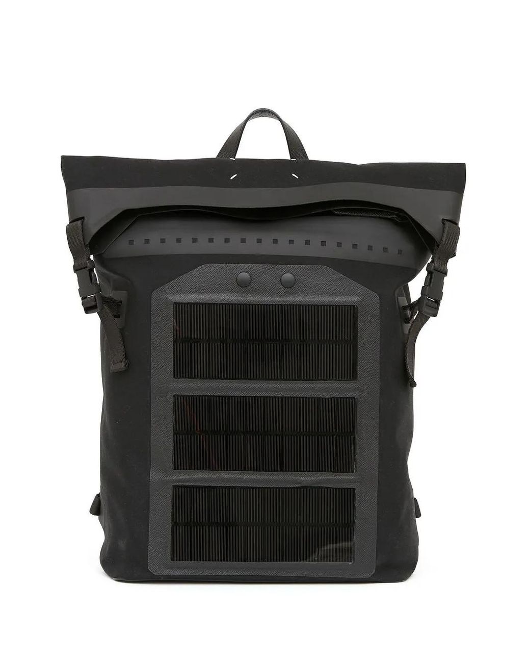 Maison Margiela Black Folded-Top Buckle-Fastening Backpack for men