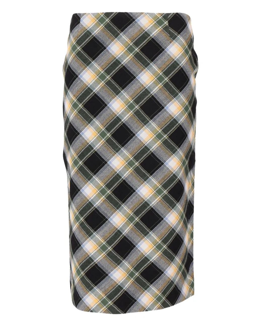 ShuShu/Tong Gray Back-Slit Midi Skirt