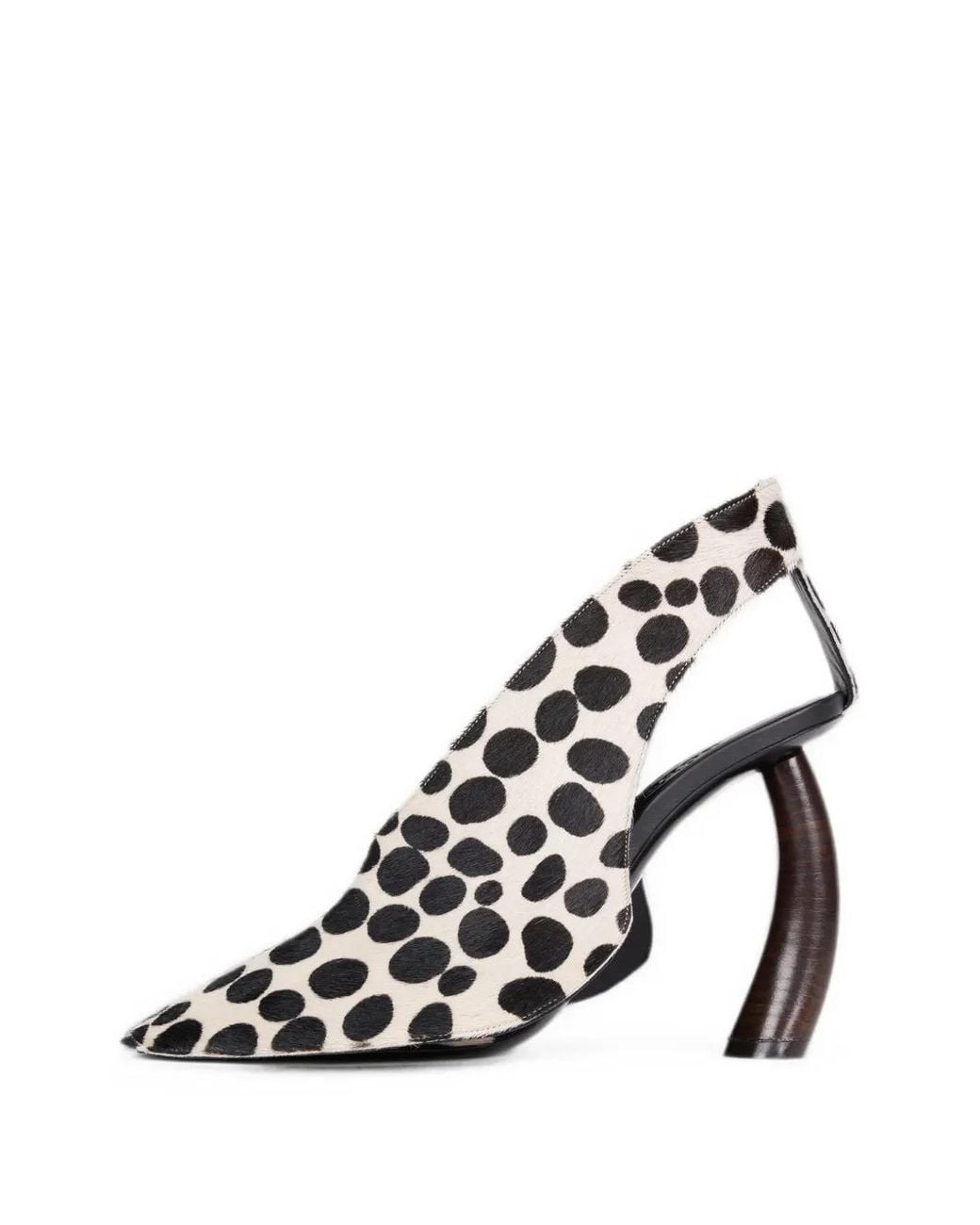 A.W.A.K.E. MODE White Lauren Dalmatian-Print Sandals
