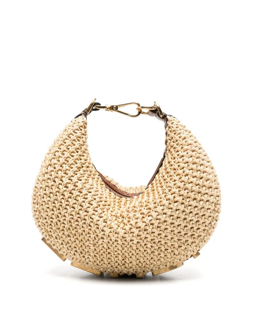 Fendi Metallic Mini Graph Raffia Tote Bag