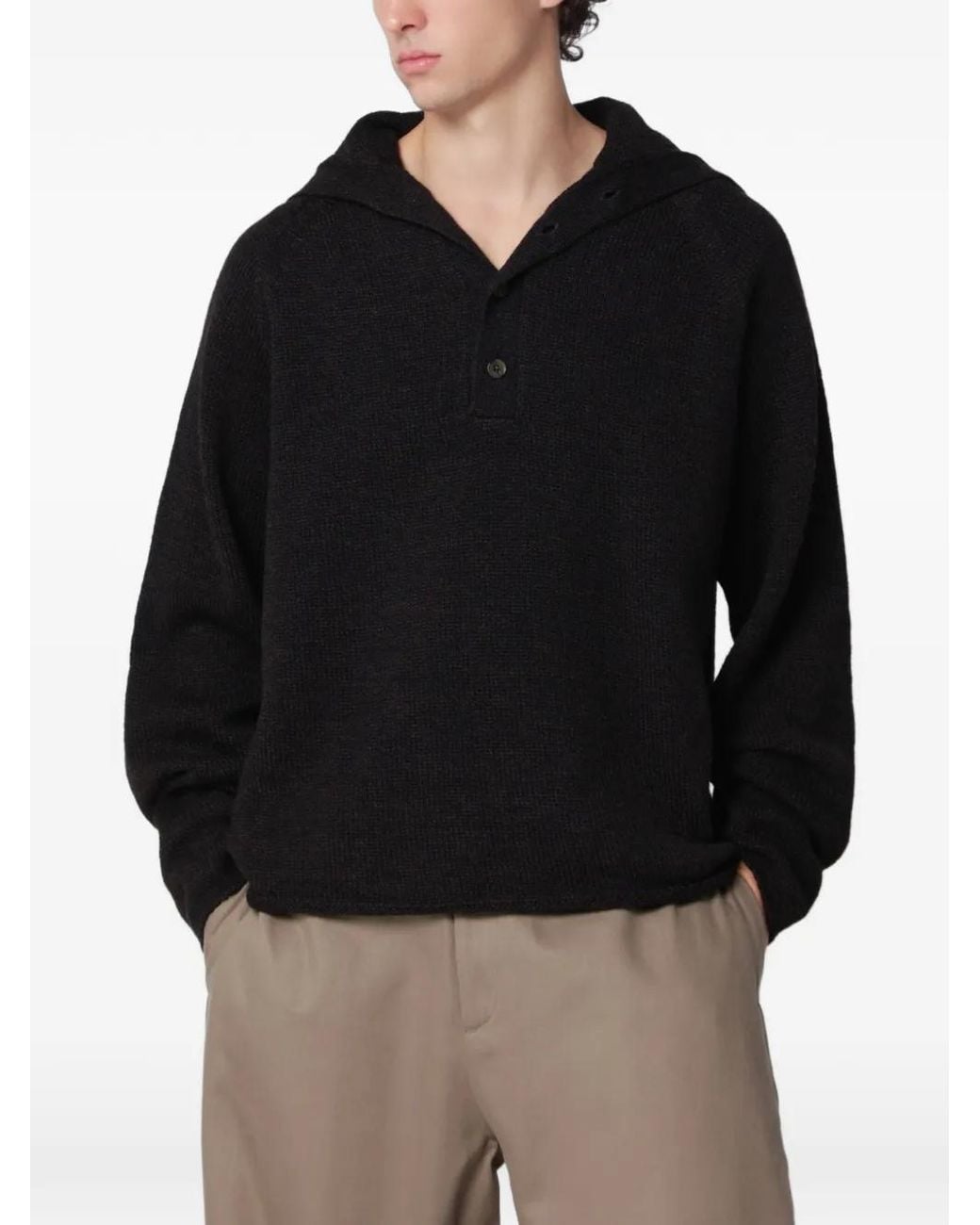 YMC Black Runaway Sailor-Collar Wool Sweater for men