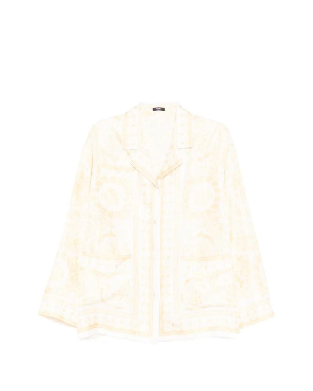 Versace White Patterned Blouses