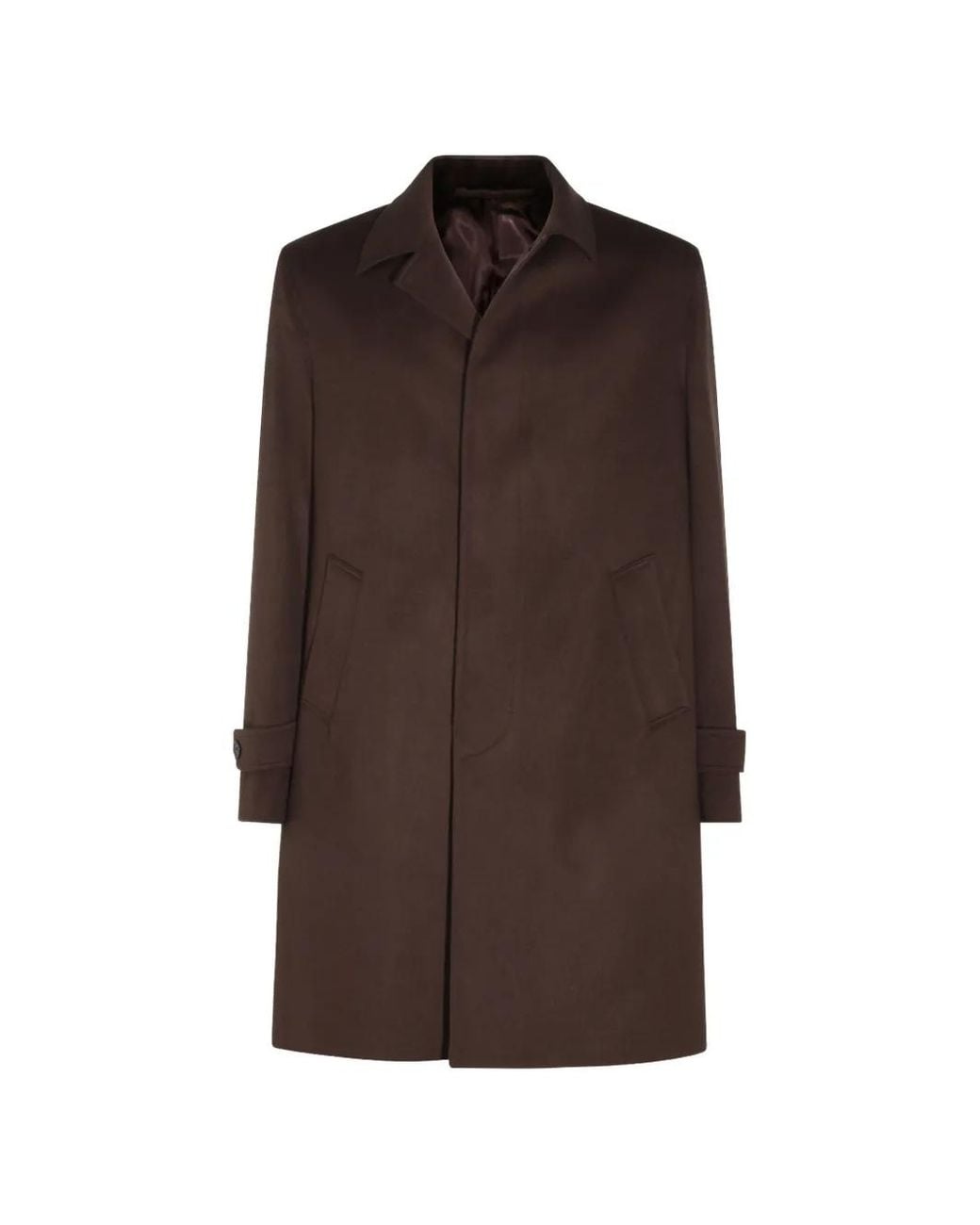 Lardini Brown Button-Cuff Single-Breasted Coat for men