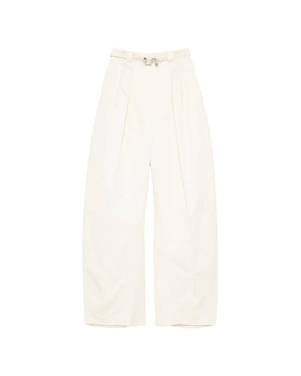 Sportmax White Idoneo Belt Pleated Pallazo Pants