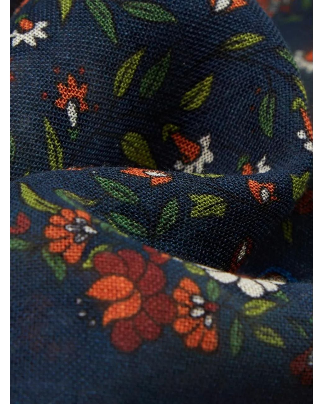 Drake's Gray Birds Of Paradise-Print Square Scarf for men