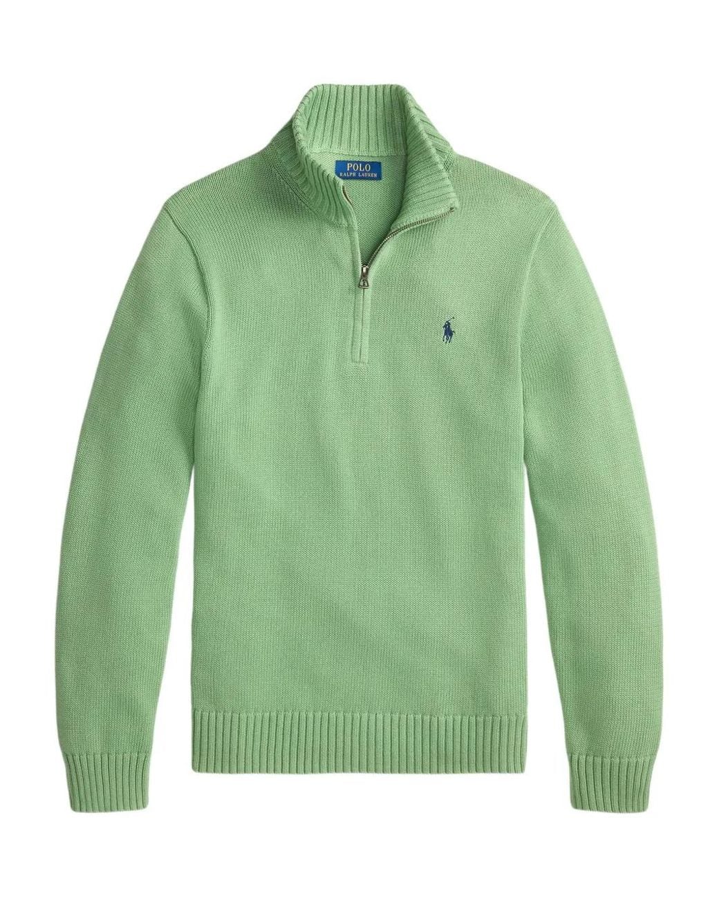 Polo Ralph Lauren Green Half-Zip Cotton Sweater for men