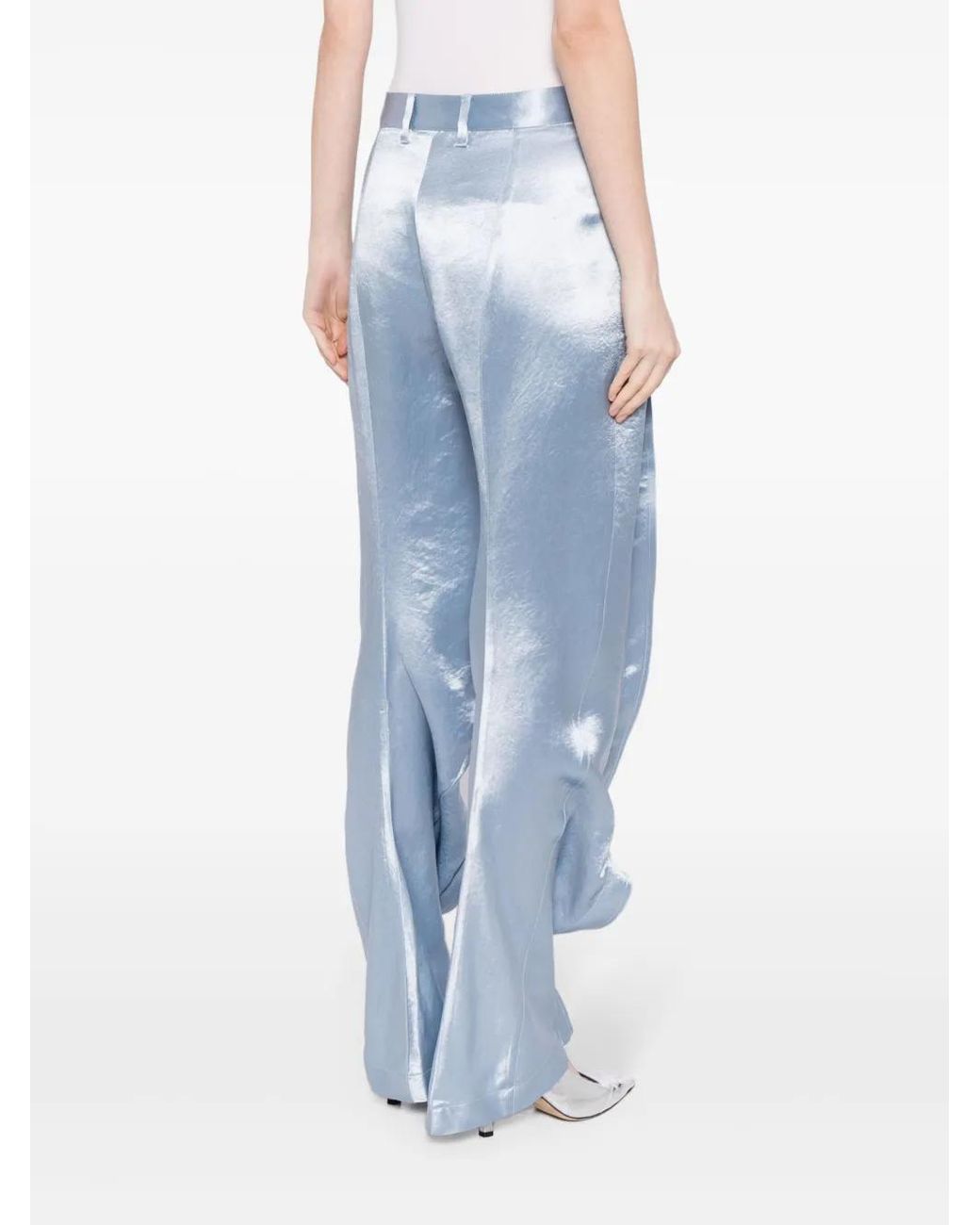 Y. Project Blue Trousers With Ruffles