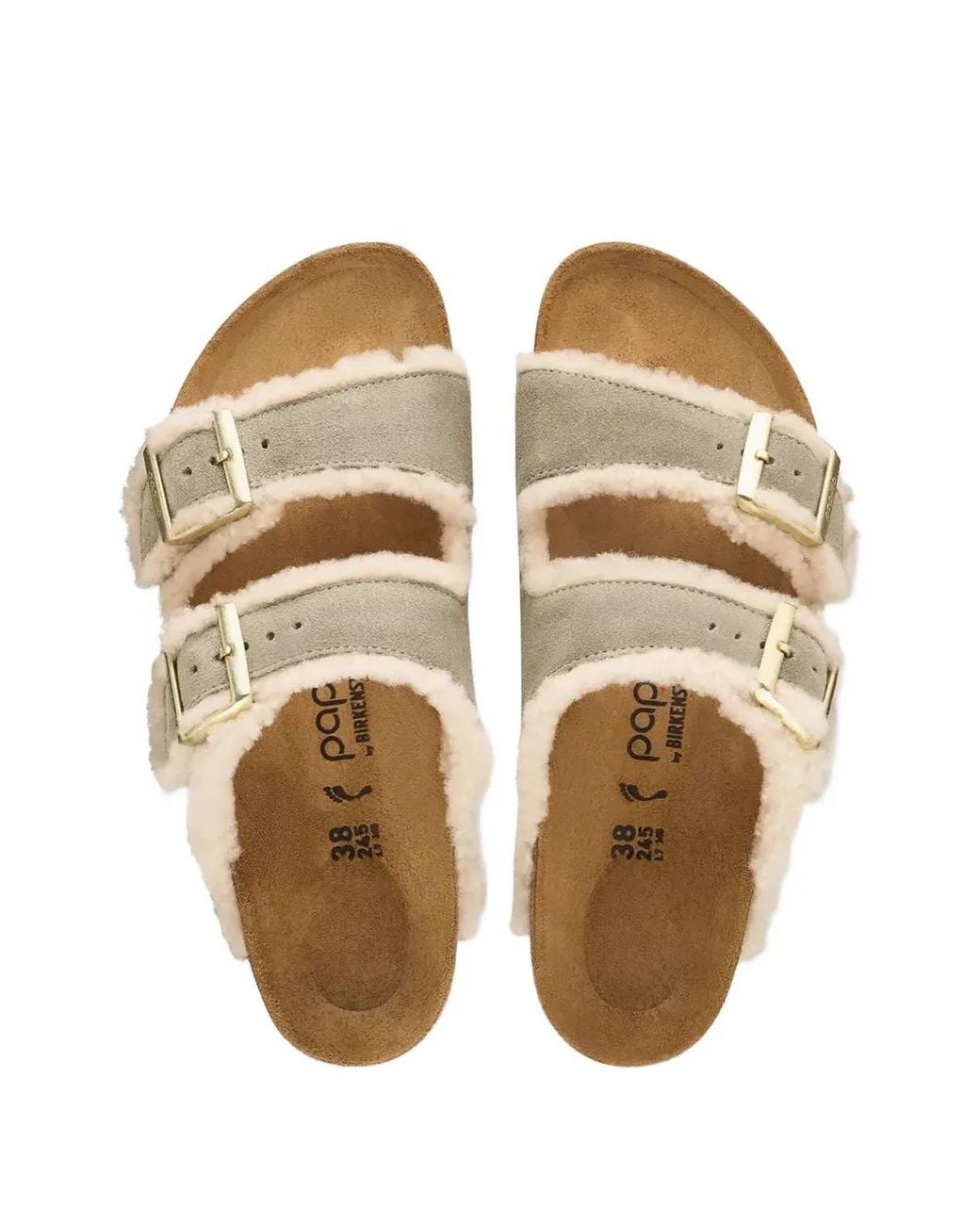 Birkenstock White Boston Chunky Shearling Sandals