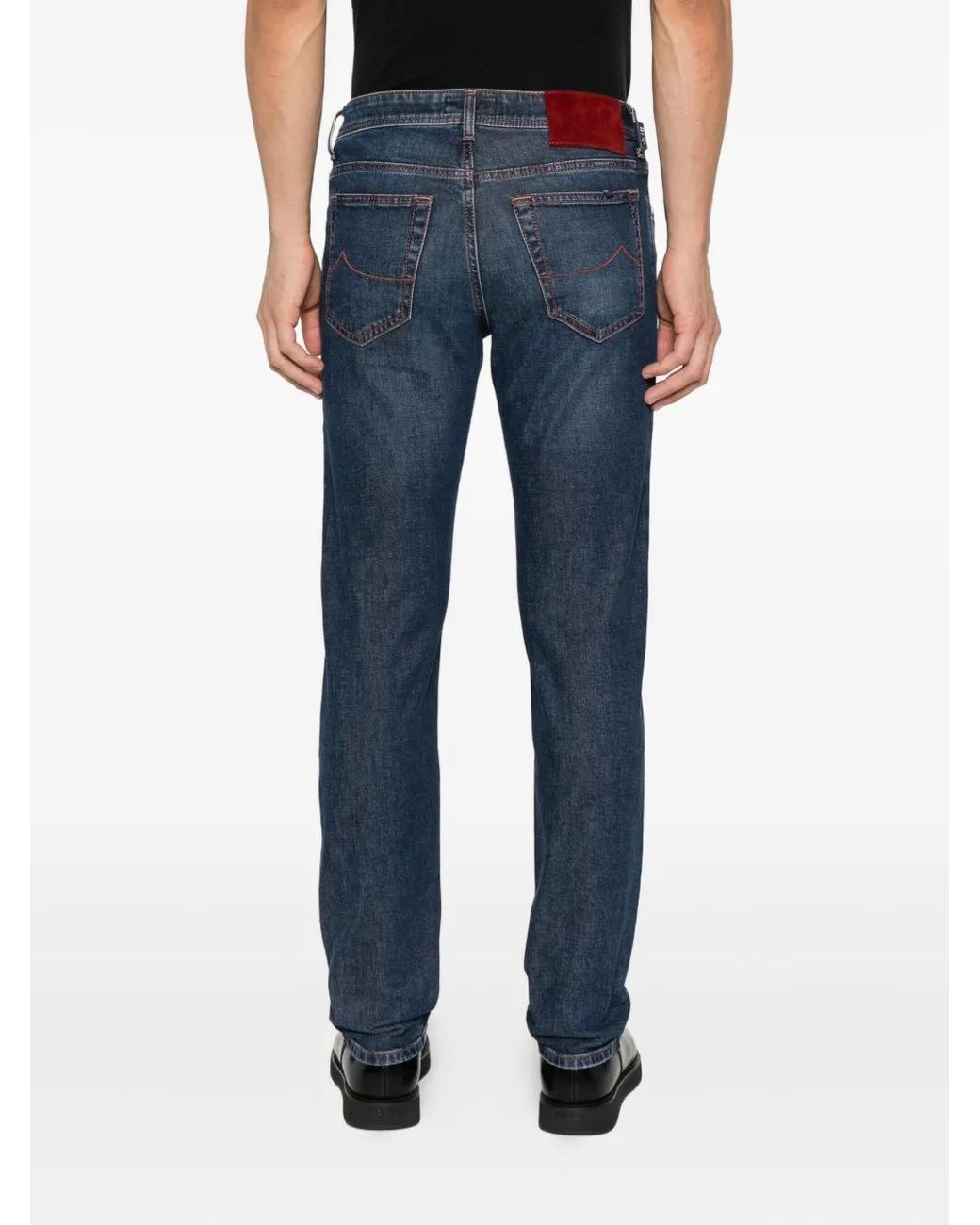 Jacob Cohen Blue Topstitch Jeans for men