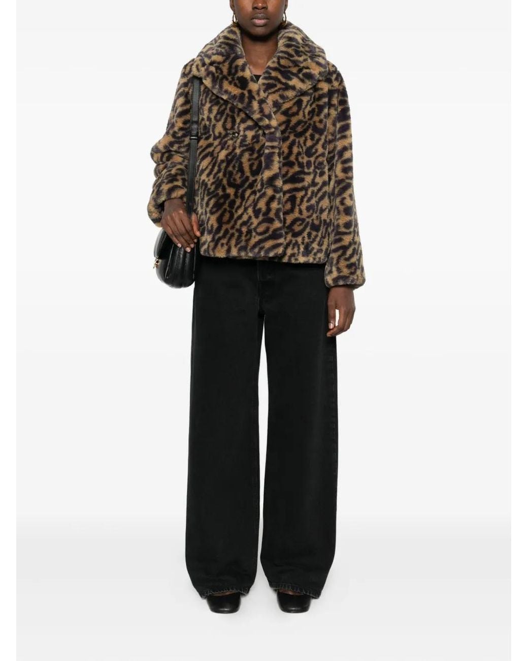 A.P.C. Brown Leopard-Print Double-Breasted Jacket
