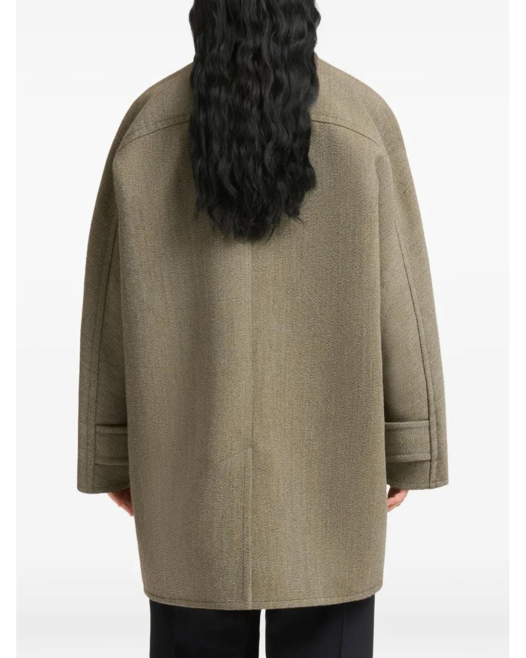 Marni Gray Double-Breasted Tweed Coat