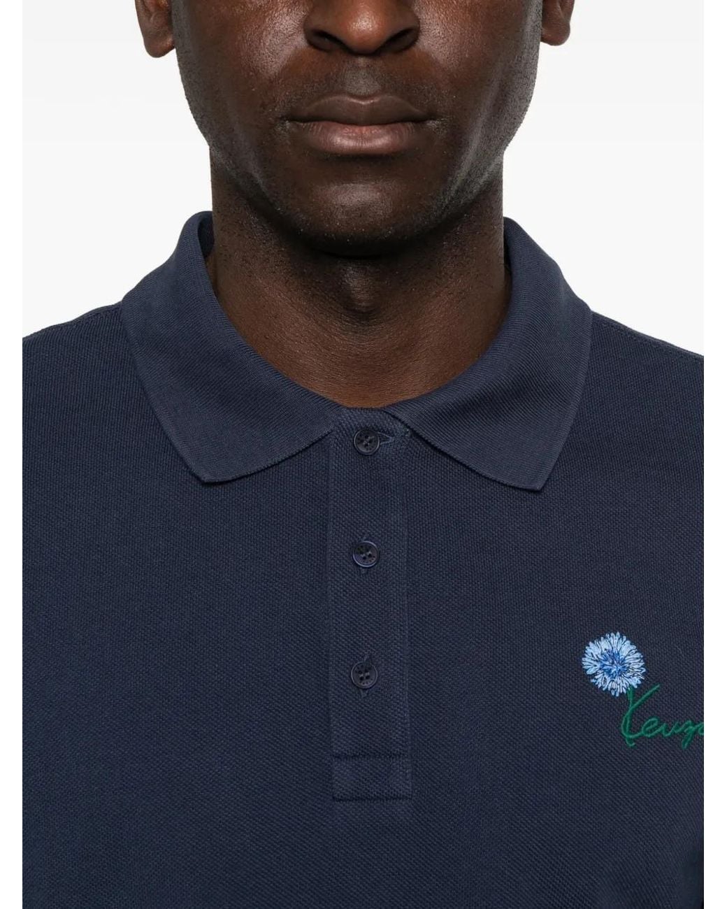 KENZO Blue Gots Tulip Slim Polo for men