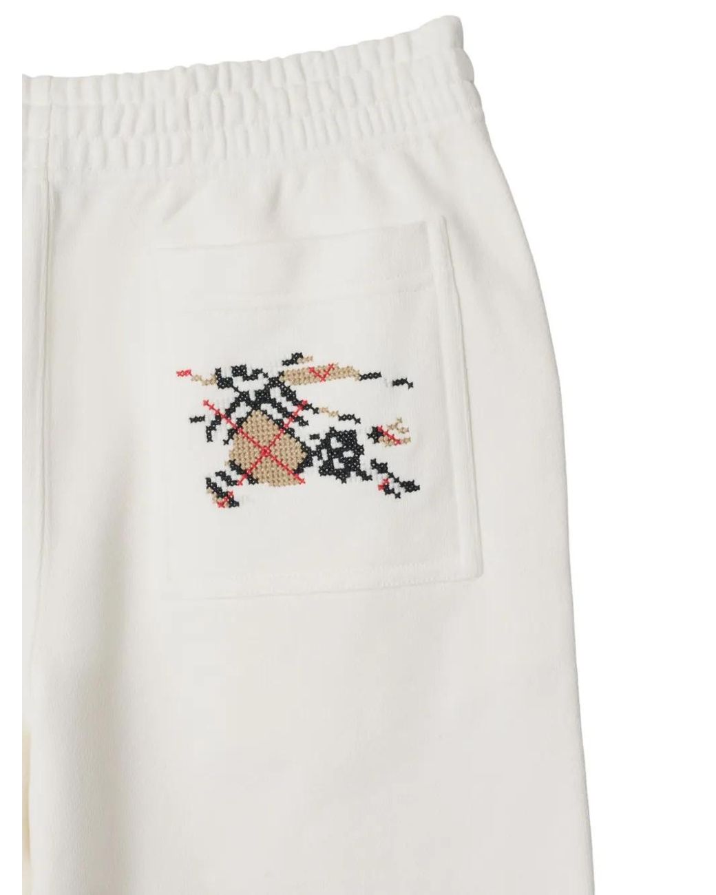 Burberry White Cross Stitch Ekd Track Pants
