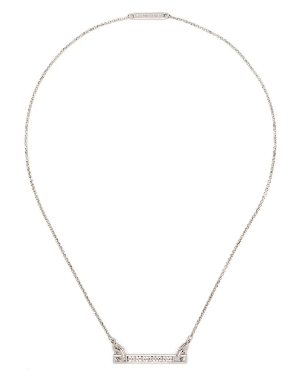 Eddie Borgo Natural Pavé Safety Chain Bar Necklace