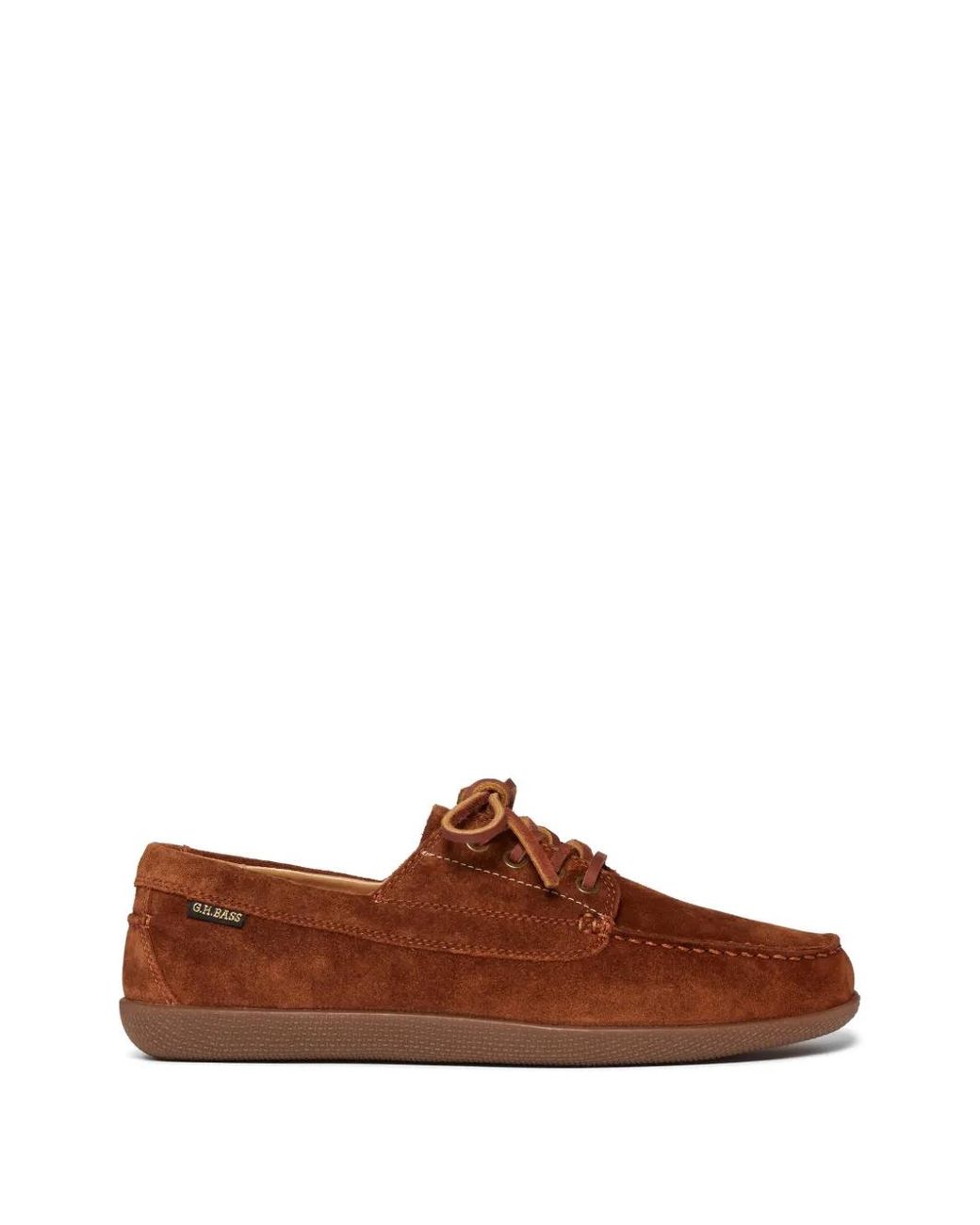 G.H.BASS Brown Wilton Driver 4-Eye Lace-Up Boat Shoes for men