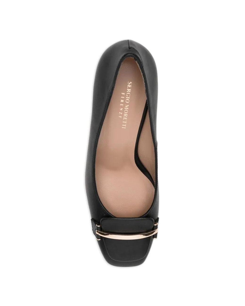 SERGIO MORETTI FIRENZE Black Square-Toe Pumps