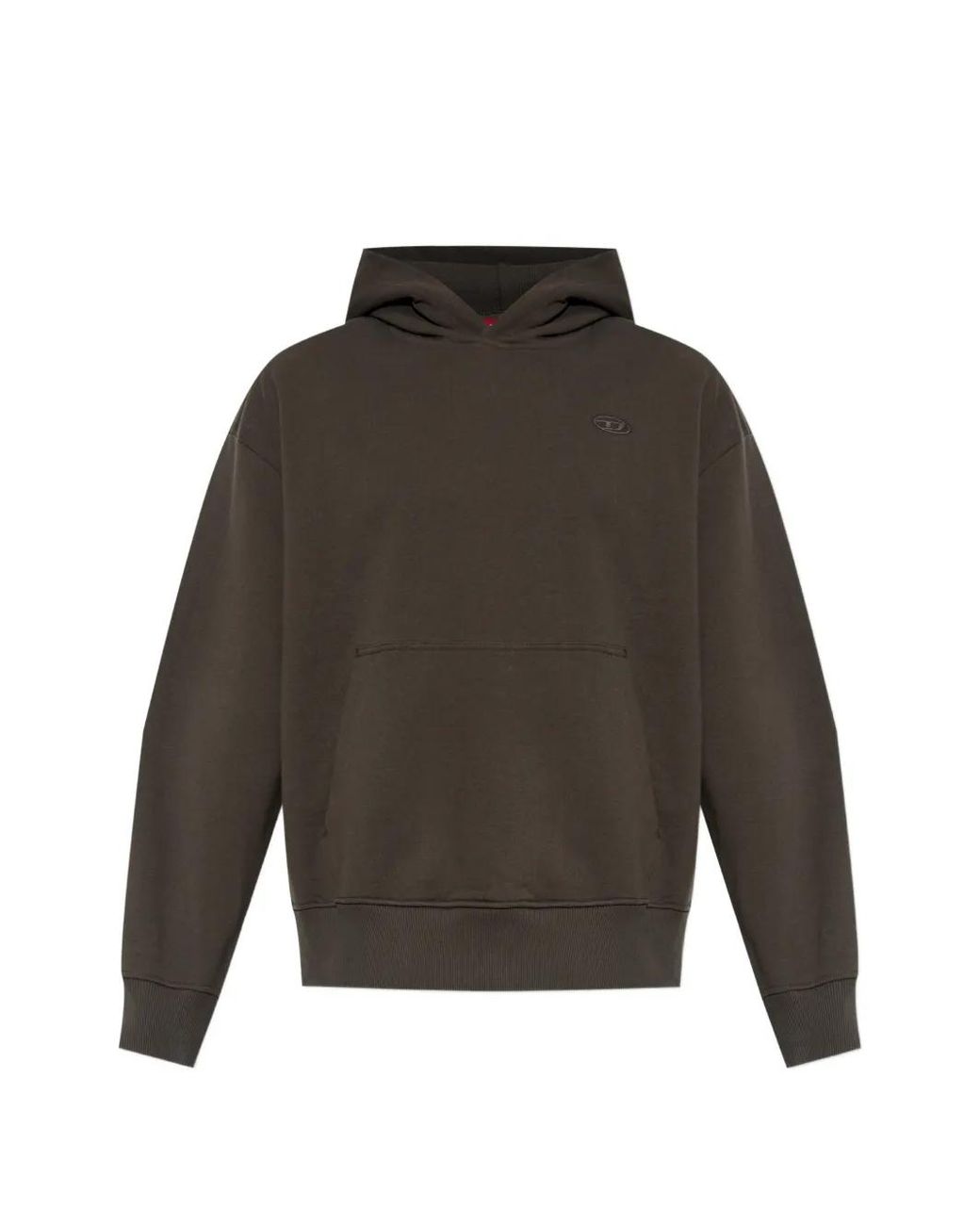 DIESEL Gray Hoodie With Logo Embroidery for men
