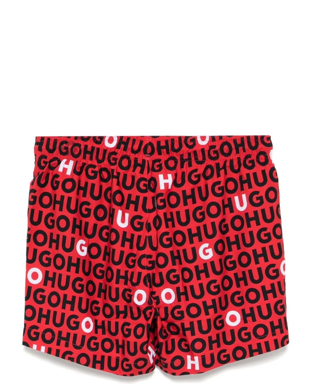Boss Red Logo Print Swim Shorts for men