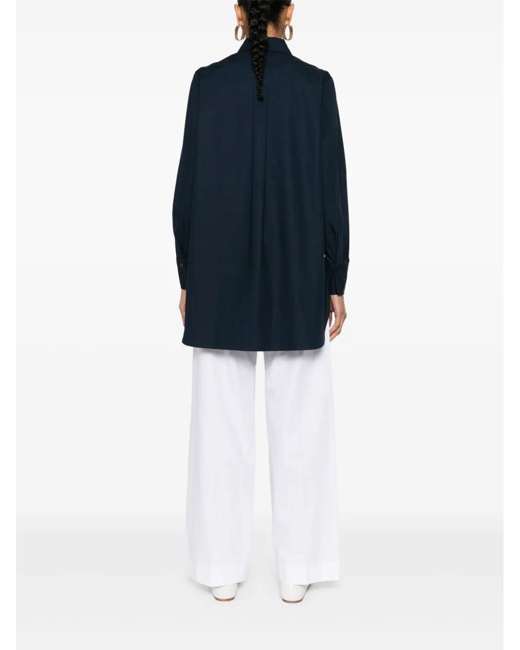 MODES GARMENTS Blue Side-Slit Poplin Shirt